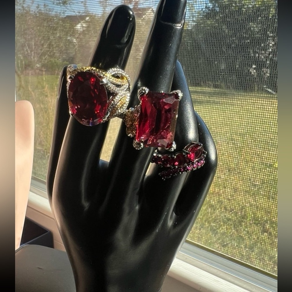 Square Cut Ruby Crystal Swarovski Elements Adjust… - image 7